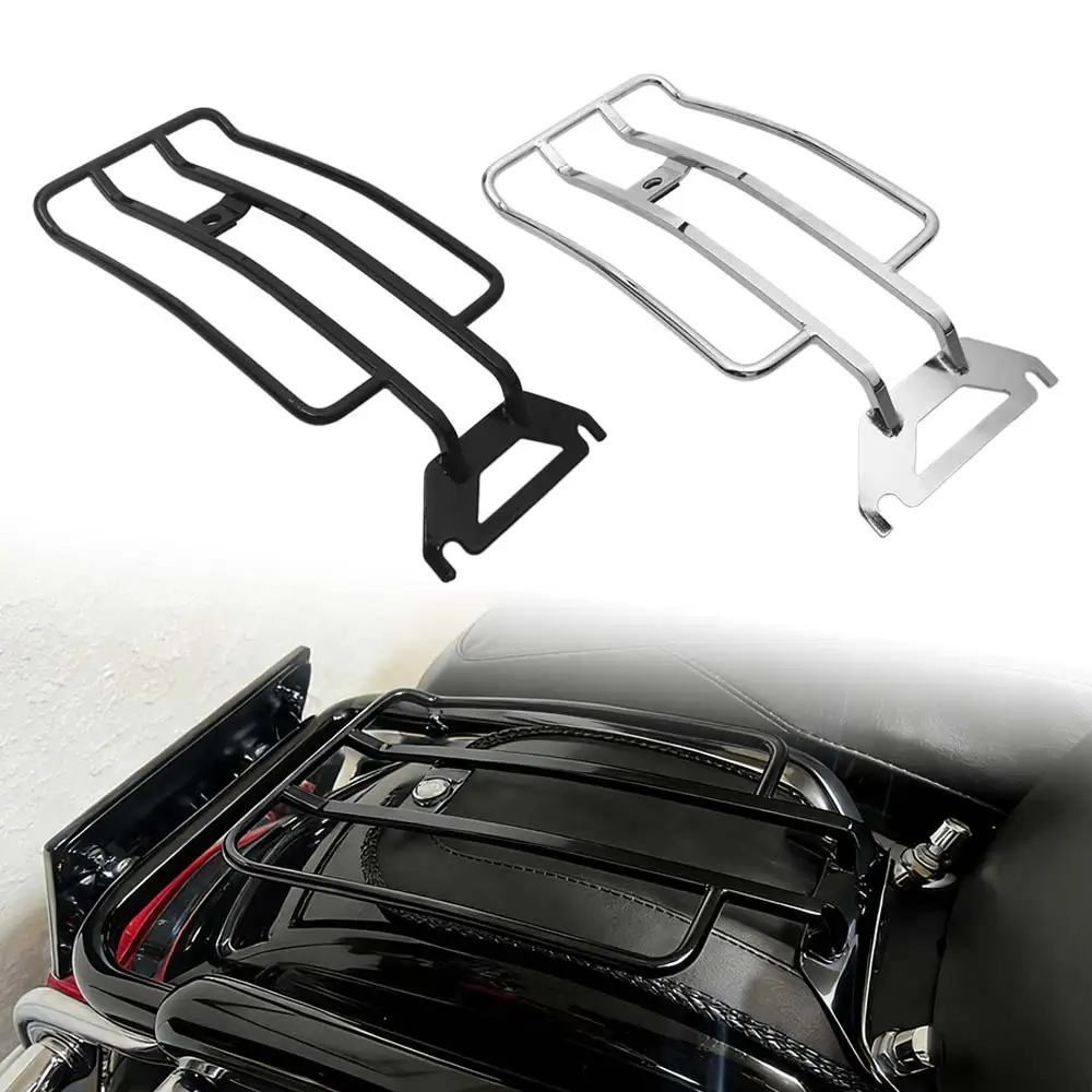 

Moto Rear Luggage Rack Fits For Harley Electra Glide Road Glide Road King 1998-2008 Heavy Duty Metal Black/Chrome Luggage Rack