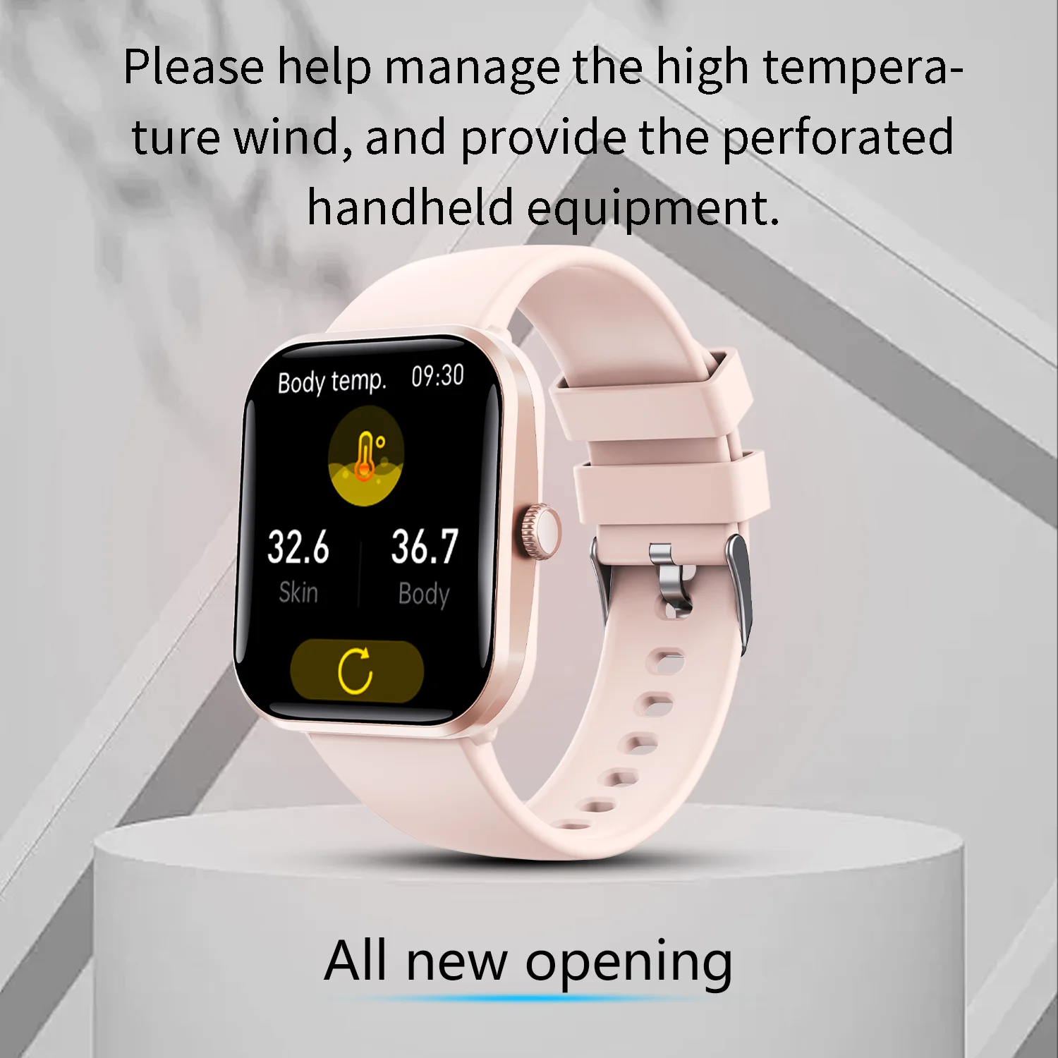 Smart Watch AG-F96T High Temperature Detection Report 1.9inch Large Screen Health Monitoring Men Women Sports Fitness SmartWatch