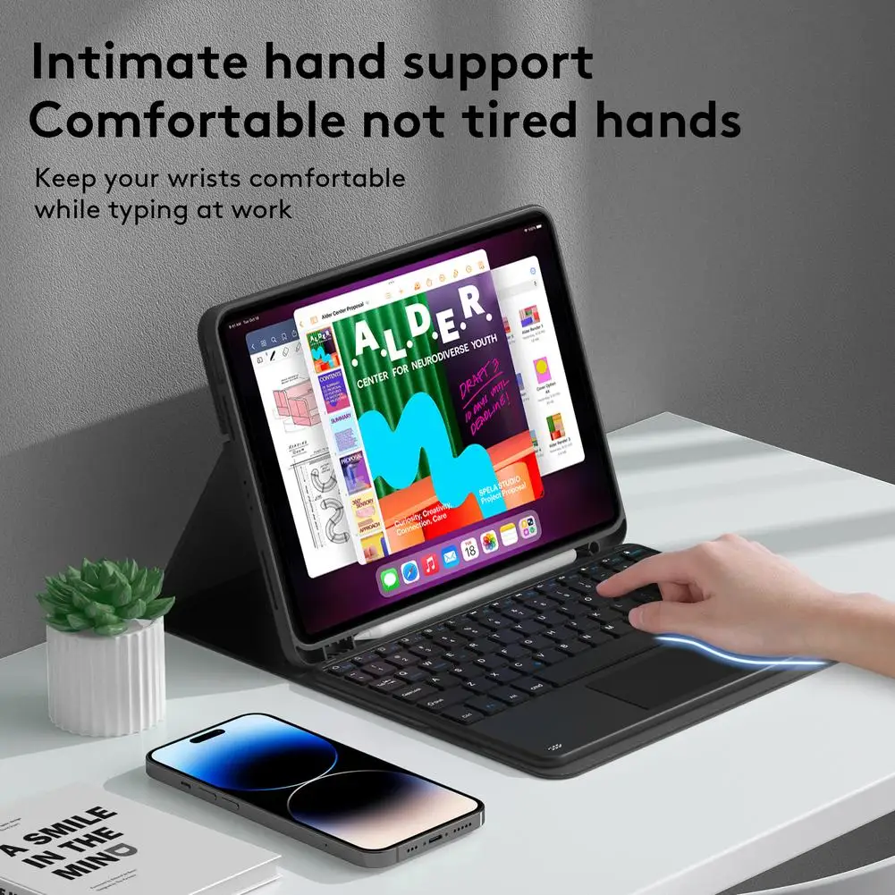 Tastiera compatibile con Bluetooth con custodia protettiva in pelle Set tastiera Wireless compatibile per Ipad Pro11 Air5 10.9/11 pollici