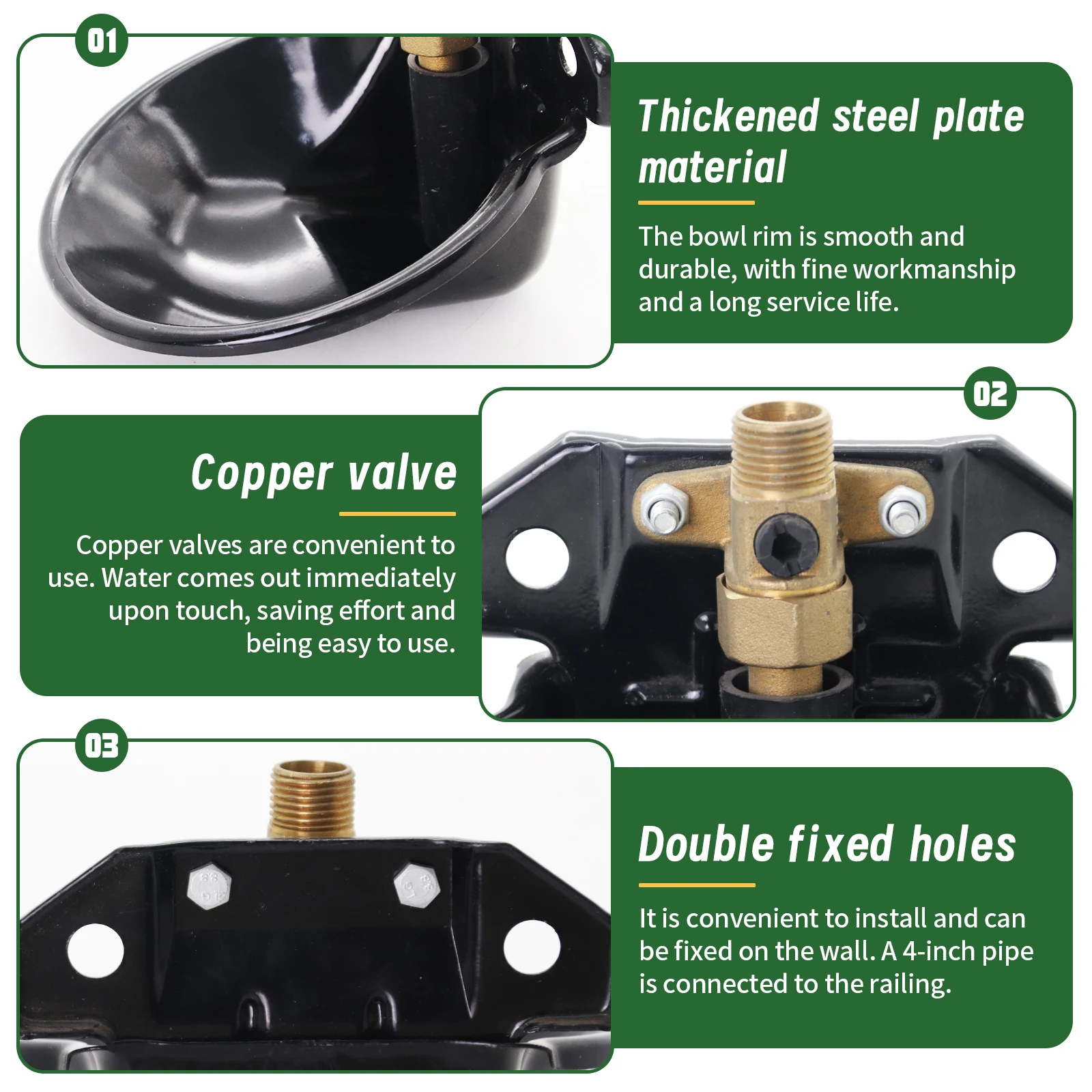 التلقائي الأغنام وعاء الماء الحديد الزهر شرب الماعز خروف شارب وعاء الماء مع صمام النحاس 20 مللي متر الأنابيب مزرعة معدات التغذية