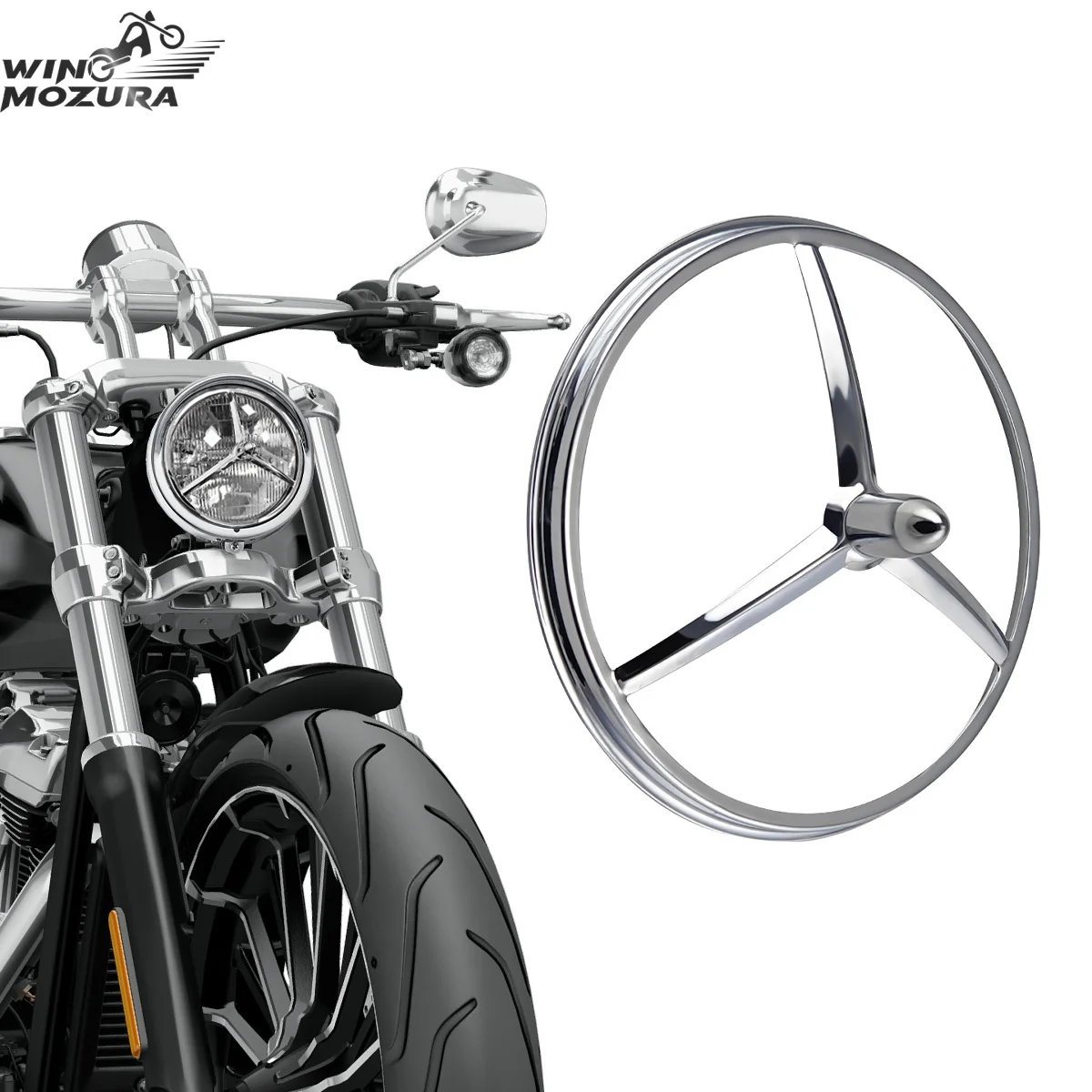 

5.75" Headlight Trim Rim 7" Tri Bar Bullet Cover 4.5" Tri Bar Bullet Custom Lucas Headlight Cover For Harley Chopper Bobber