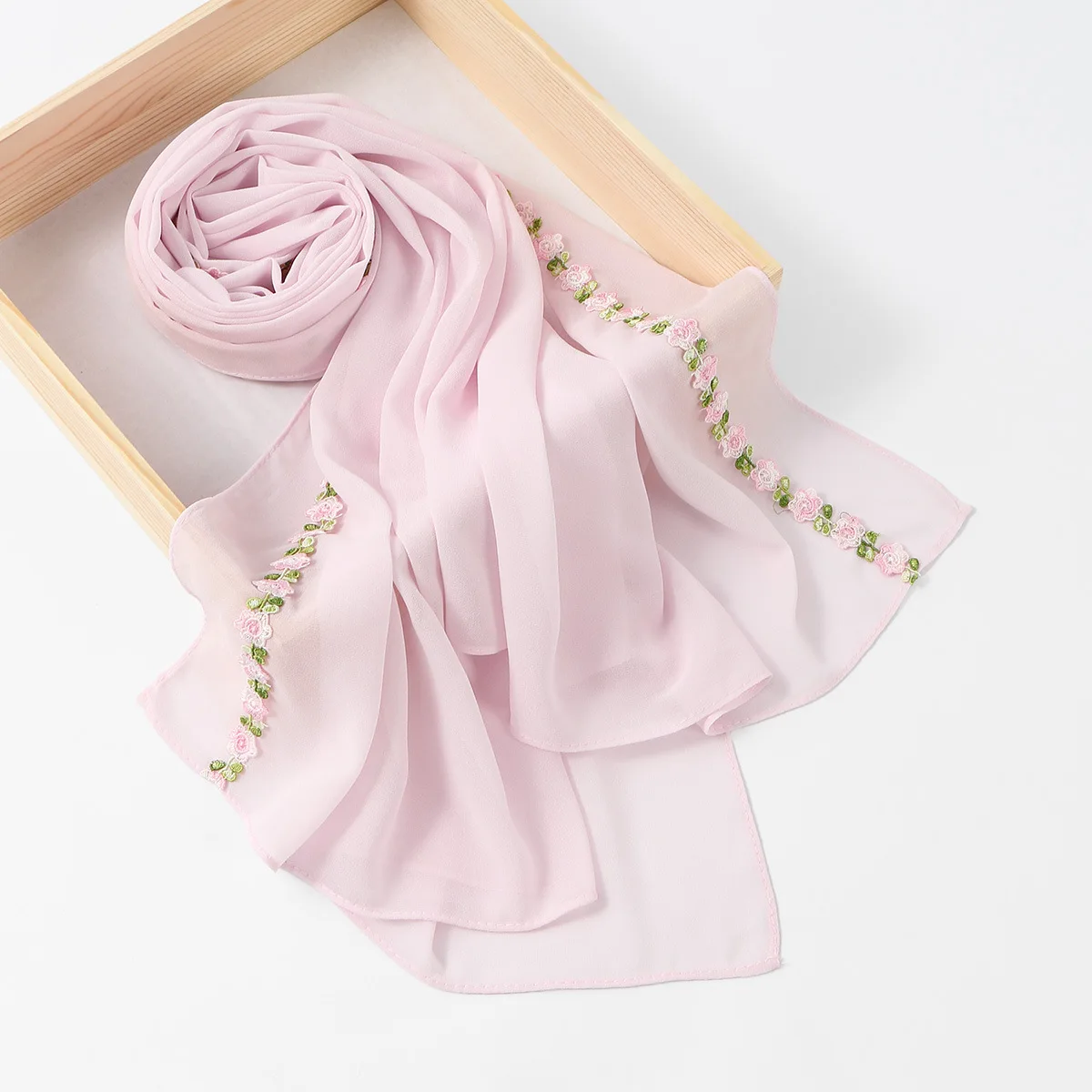 

Вышитый длинный платок-тюрбан для женщин, мусульманский хиджаб, шарф-шаль, бандана, буфанда, фулярд, повязка на голову 170*70 см