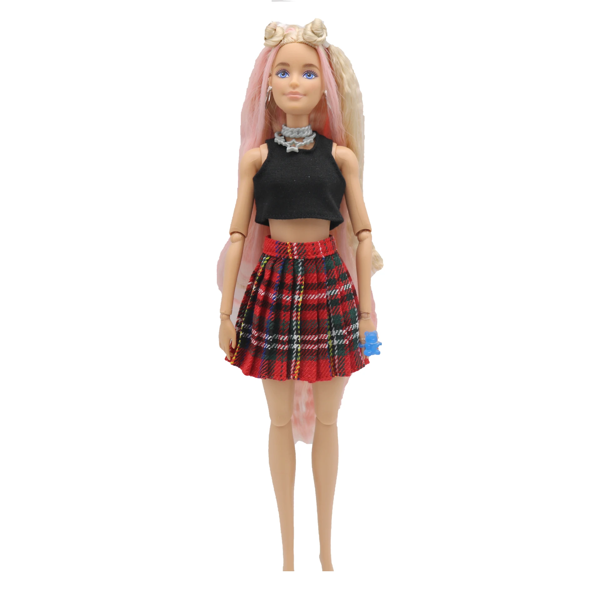 Nieuwe 30 cm 1/6 pop bretels top en JK jurk set dagelijkse slijtage accessoires kleding voor Barbies pop