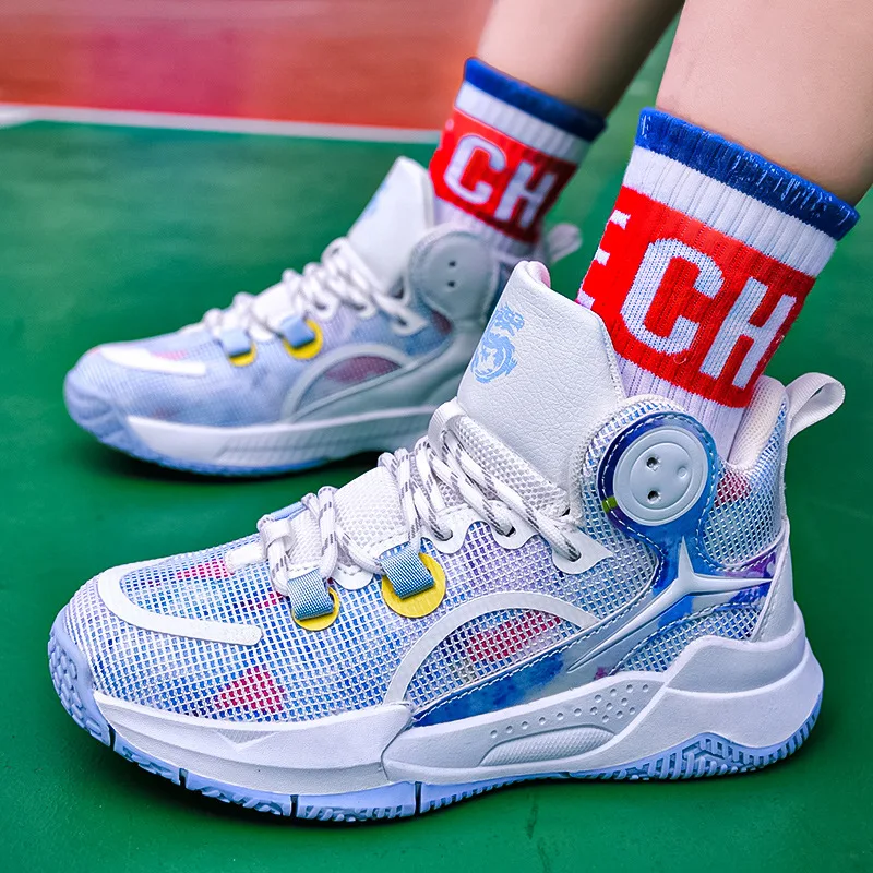 

Children's Basketball Shoes Summer New Mesh Breathable Sports Shoes for Middle-aged and Older Children Wear-resistant Teenagers