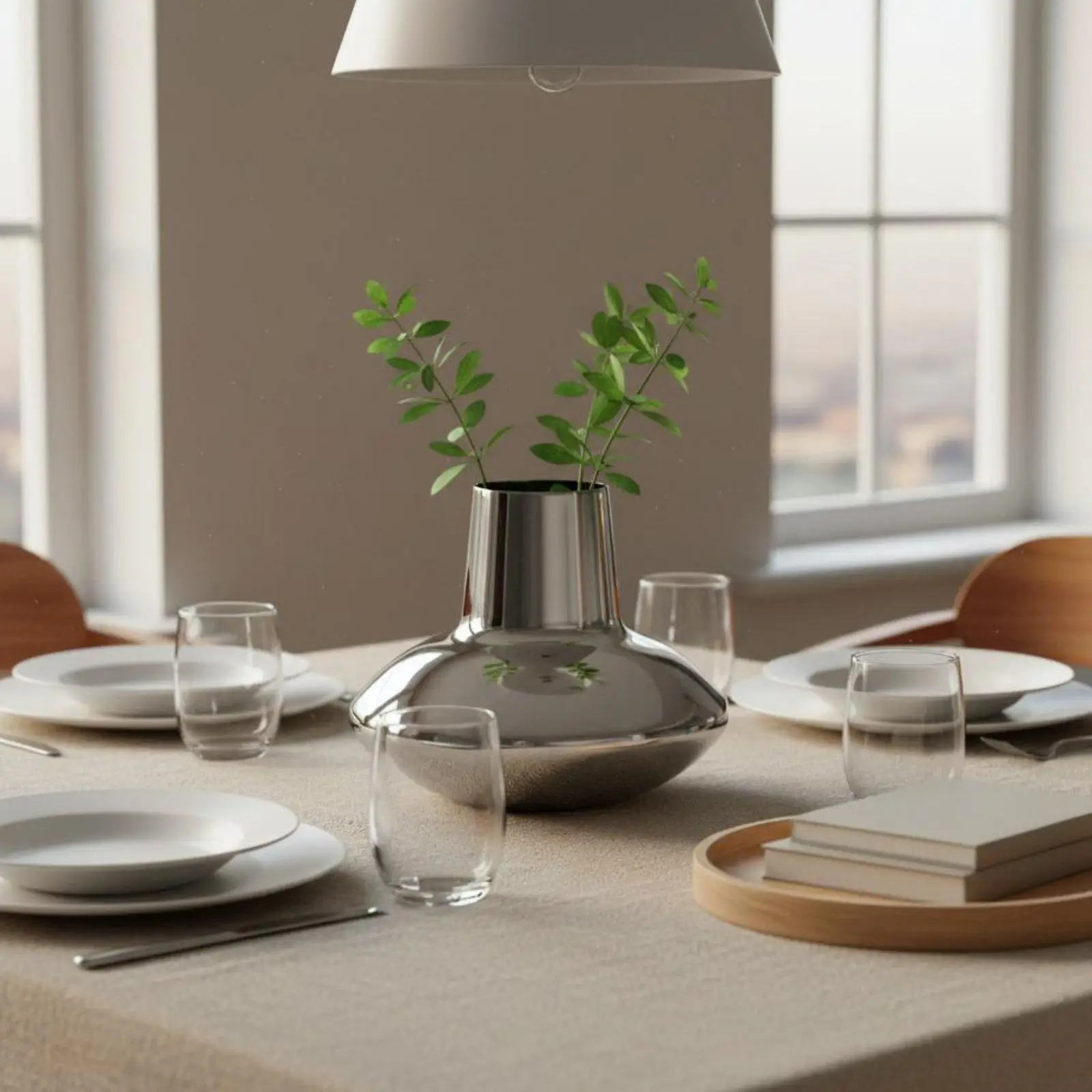 Stainless Steel Vase Minimalist Design Modern Vase Tarnish Resistant