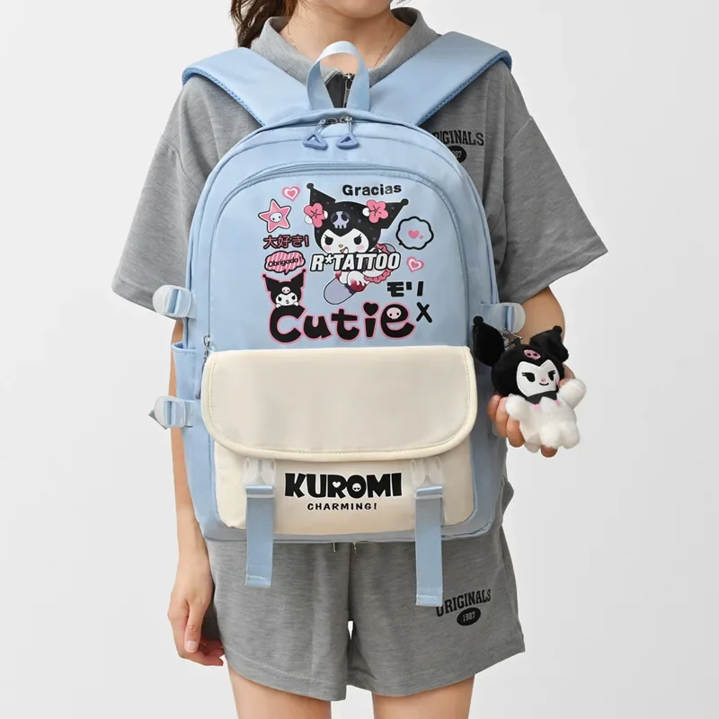 حقيبة ظهر للأطفال من كورومي حقيبة مدرسية للبنات كارتونية لطيفة جديدة قابلة للتنفس ومقاومة للماء بسعة كبيرة من قماش أكسفورد