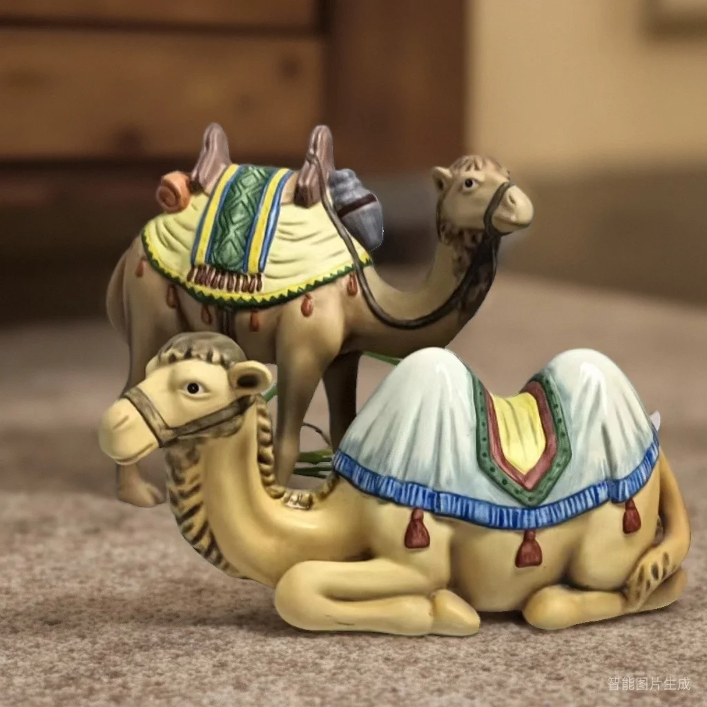 

Hand Painted Ceramic Camel Figurines Home Creative Animal Ornaments Handmade Home Decoration Miniature Art Piece Gifts