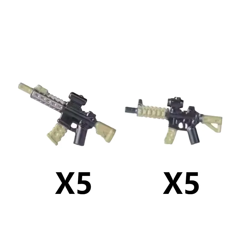 Military Weapons Guns Building Blocks Solider Figures Accessories US Machine Guns Printing silver plating M4 M16 Rifle Brick Toy