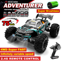 2024 1:16 4WD RC Car 70KM/H With Led Lights 2.4G Inductor Remote Control Off-Road Cars High Speed Brushless Motor Children toys