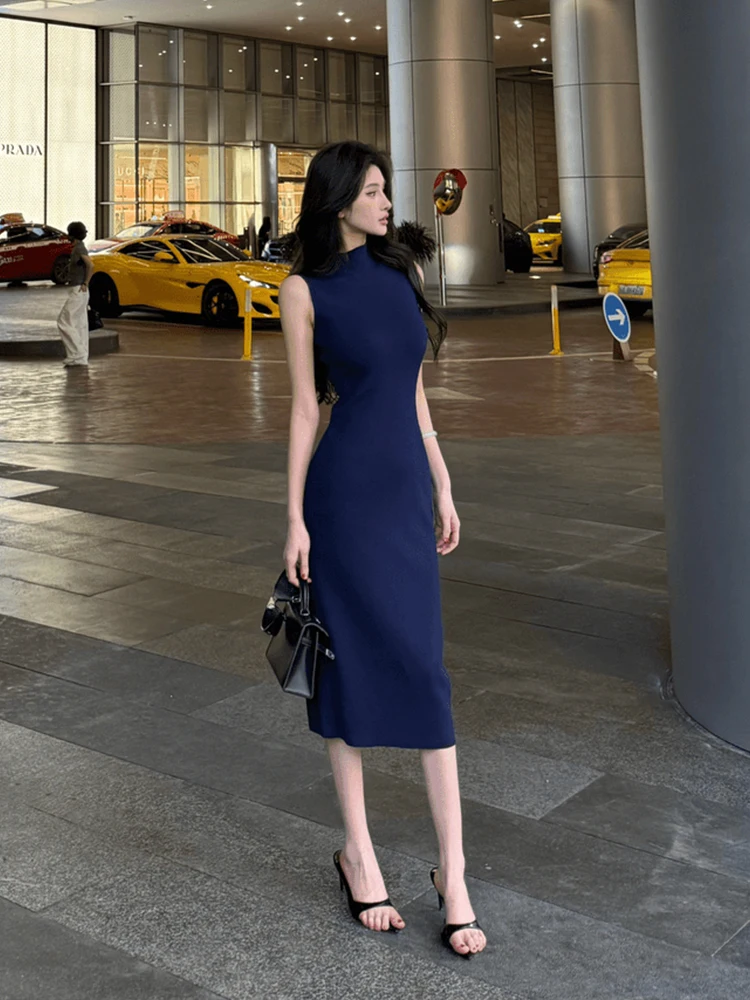 

Sexy Svel Bodycon Dr for Plump Women SYJ ujia Korean Sle A-Line Long Dr High Waist No Brand Commute Wind