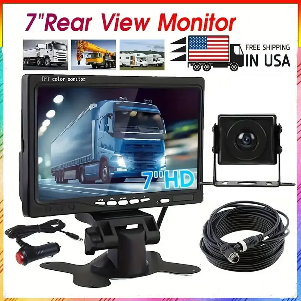 

Bileeko 7" Car Monitor Night Vision Backup Rear View Camera Vehicle Parking Assistance