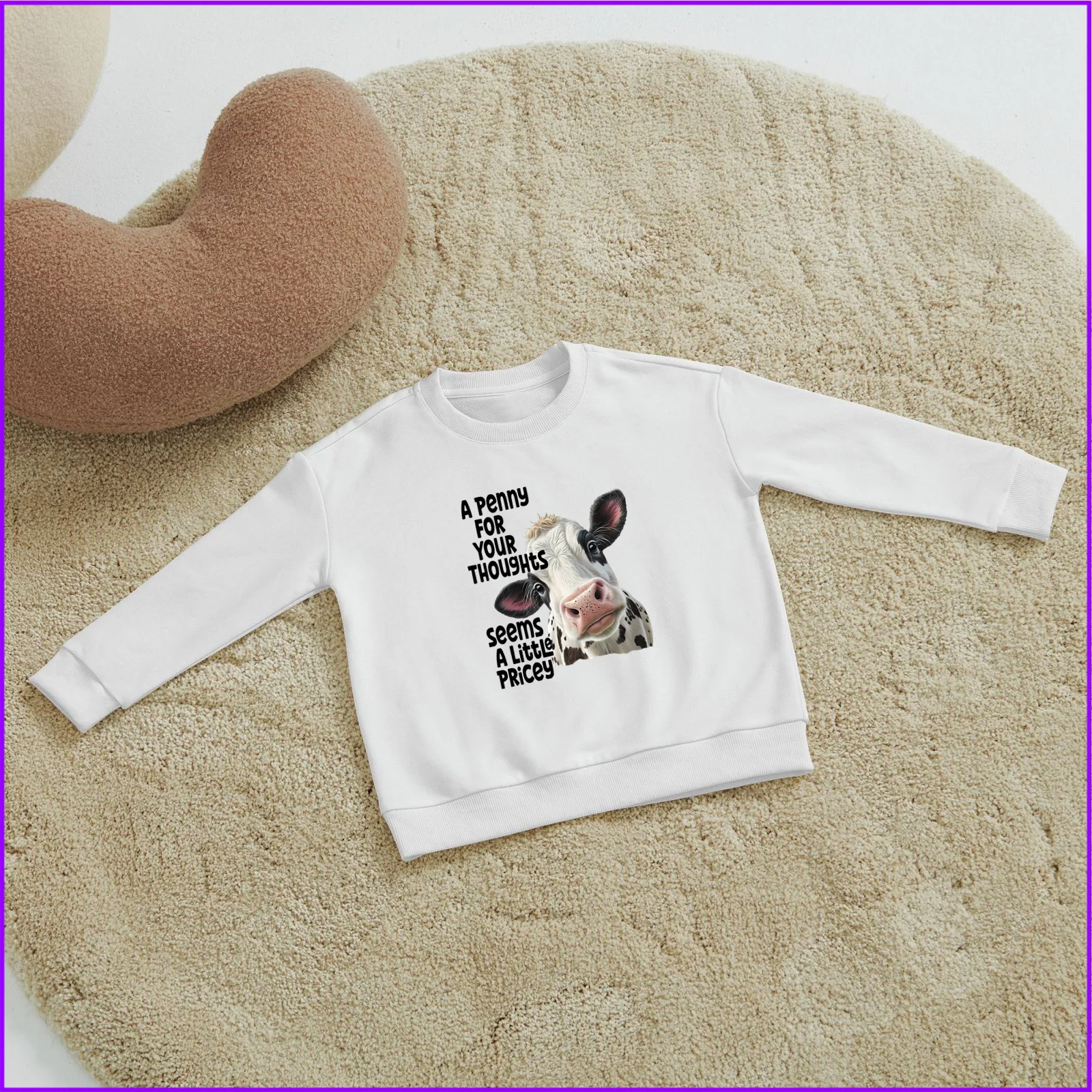 A penny for your thoughts seems a little pricey cow animal YHBD12 Kids boys girls hoodies sweatshirts children's baby clothes