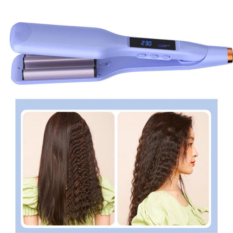 Hair Wave Curling Iron 0.43 Inch 4 Barrel Waver Small Roller Hair Curler LED Display Ceramic Curly Crimped Hair Styling Tool