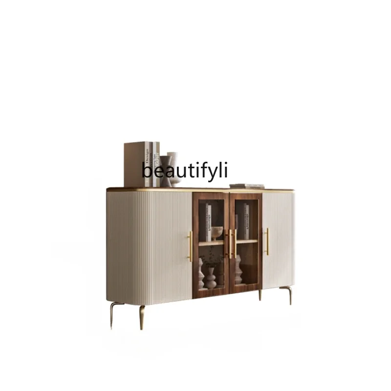 

xz1Light Luxury Solid Wood Sideboard Modern Home Hallway Wine Cabinet Living Room Dining Room Wall Locker