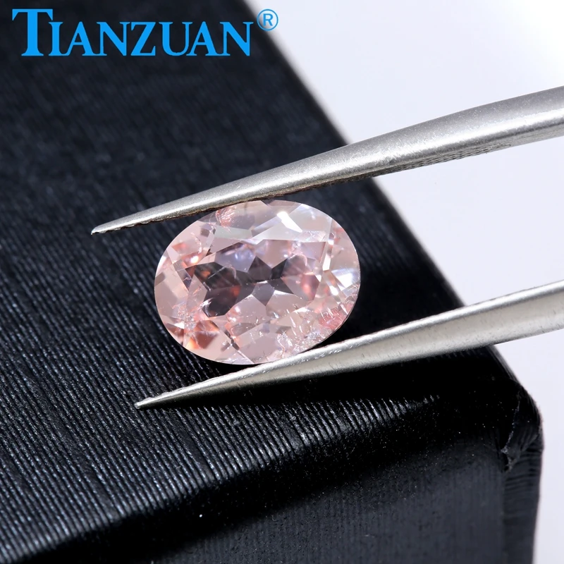 

Овальная форма, розовый цвет, лабораторный сапфир, морганит, цвет, синтетический корунд, видимая инклюзионная трещина с сертификатом AGL