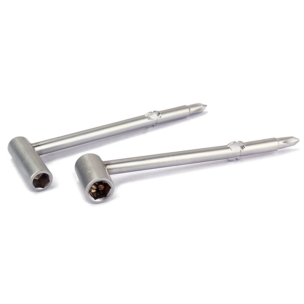 

2 Pcs Wrench Long Short Metal Hexagon Truss Rod for Guitar The Cross Silver Regular