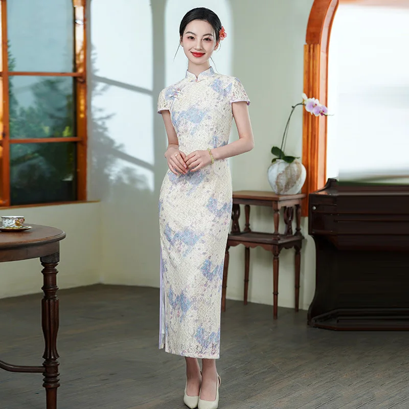 

National Style Long Style New Chinese Qipao Improved Young Style 2025 New Women's Season Women's Summer Female Qipao Dress