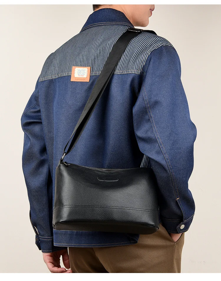 

Мужская сумка через плечо из натуральной кожи на одно плечо, деловая сумка на одно плечо большой вместимости