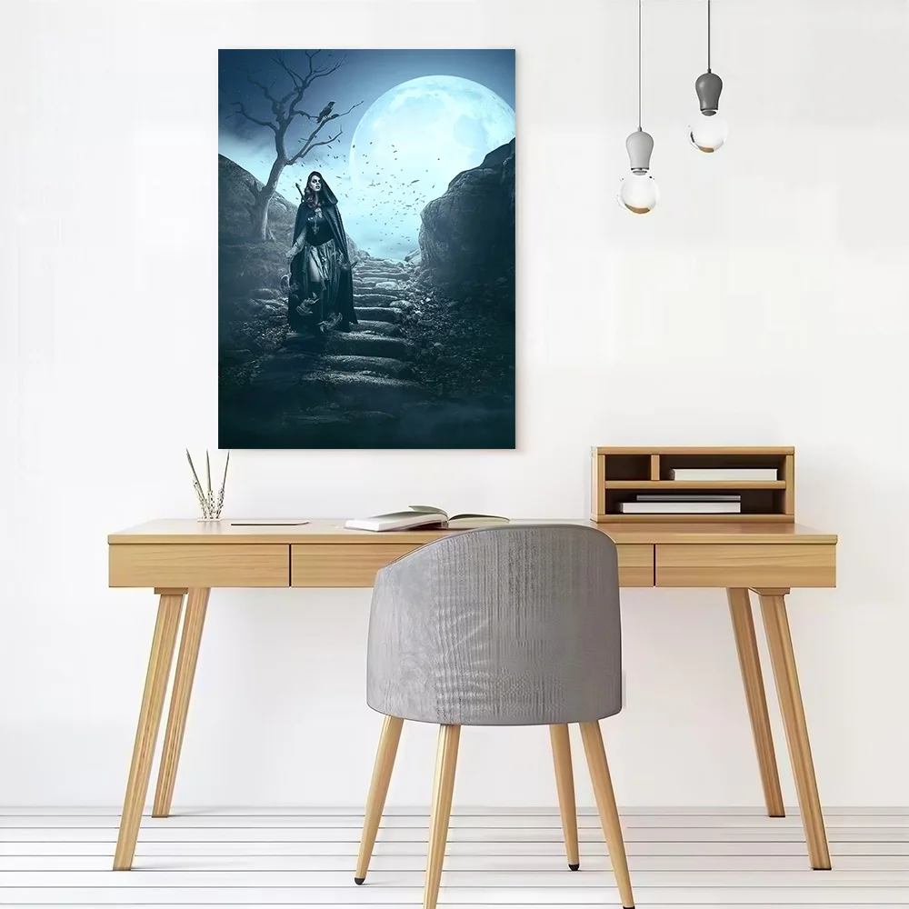The Morrígan Descends – Dark Goddess of War and Fate Canvas Print Perfect Gift for Fans Lovers Personalized Wall Art Poster for