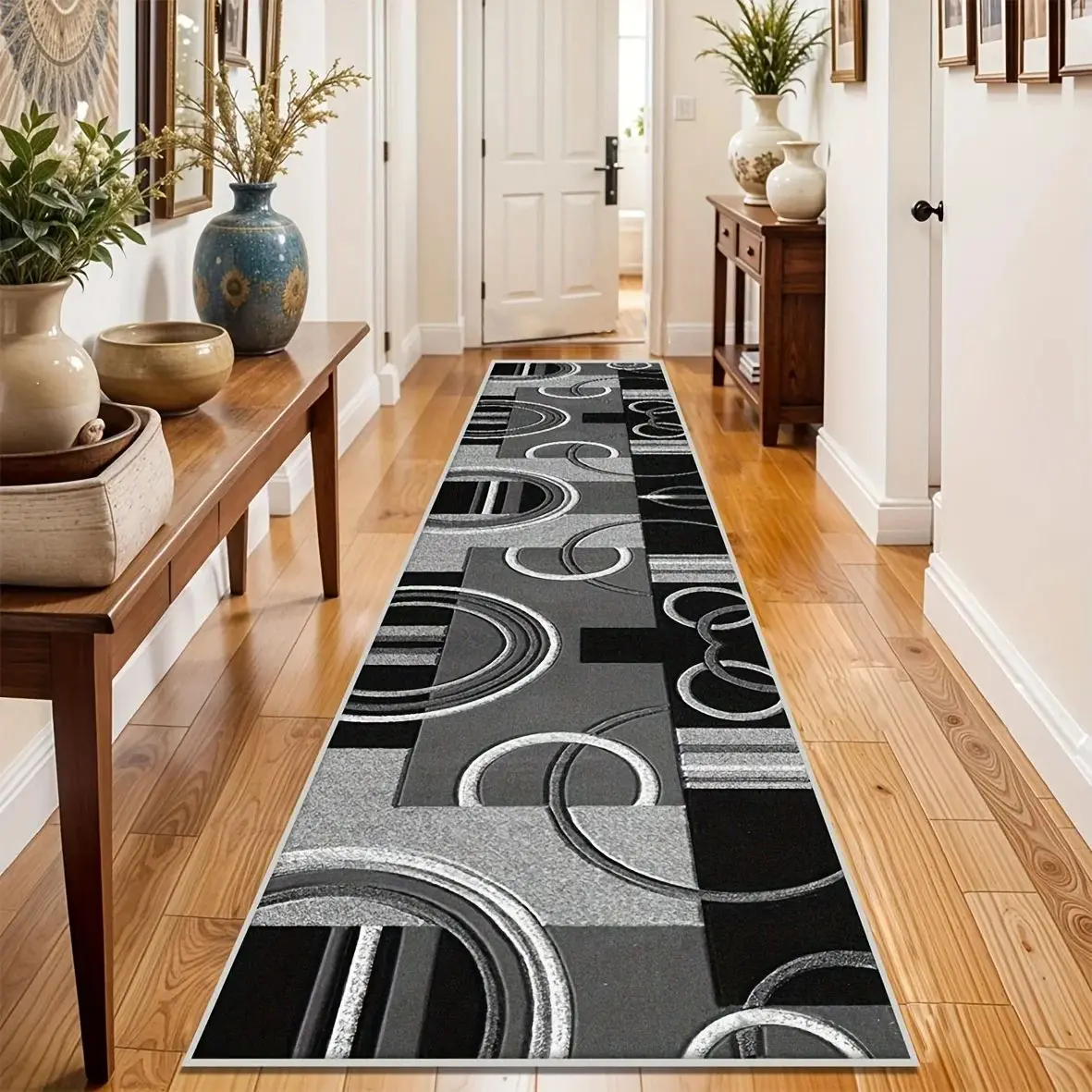 VIKAMA Scandinavian Light Luxury Long Corridor Mat Laundry Runner Rug Home Decor Kitchen Floor Pad