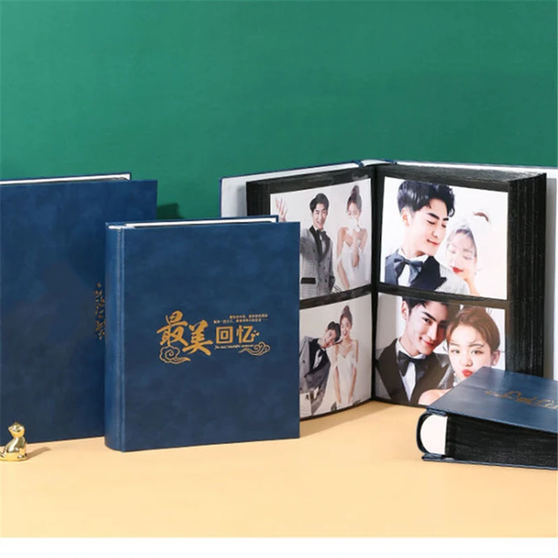 

European Style Leather Bronzing Family Photo Album, Big Capacity, Couple Commemorative Photo Album, Baby Growth, Storage Book