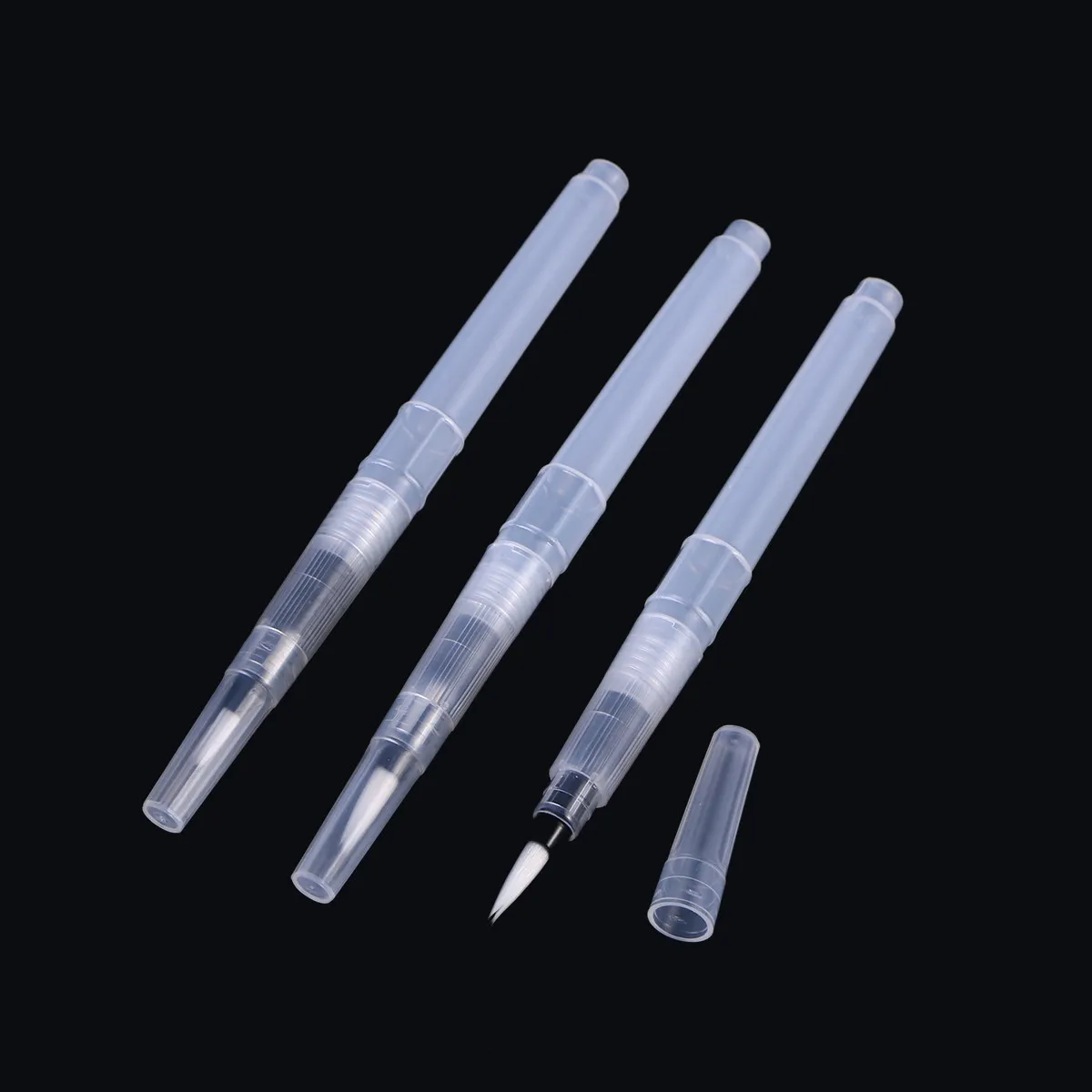 3Pcs Water Brush Pens Watercolor Painting Brushes Easy Clean Barrel Fill Water Paint Brush Pen Calligraphy Drawing Tools