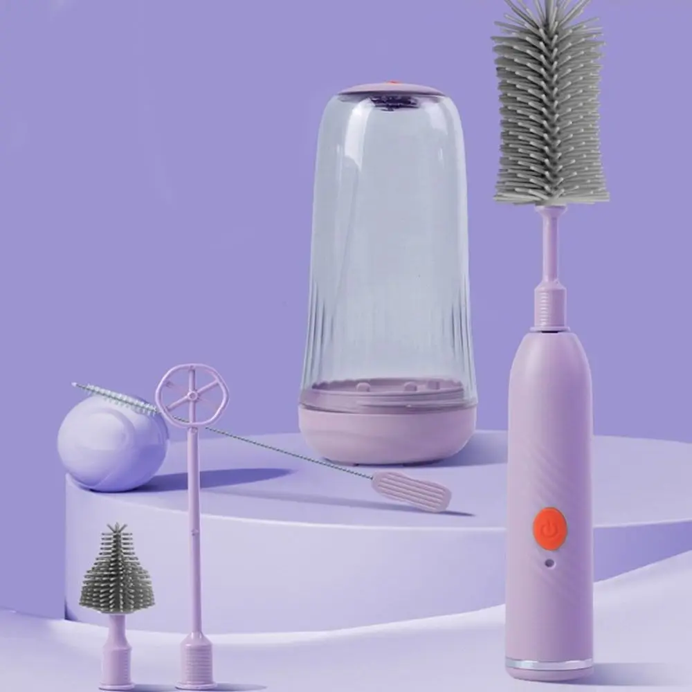 

Silicone Baby Bottle Straw Cleaner Long Handled Flexible Brushes Electric Bottle Brush Waterproof Cleaning Brush Set
