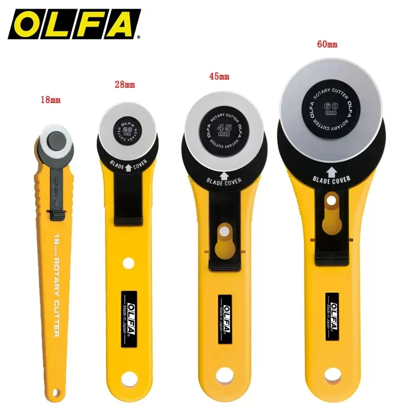 Japanese original OLFA circular cutter 45mm rotating roller knife 18mm small textile cutting knife 28mm cutting hob 60mm large roller utility knife