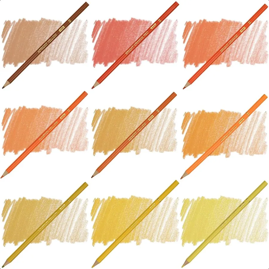 Orange Yellow Colored PencilsOil Based Wooden Colored Pencil Set for Adults Coloring Books Drawing Sketching Art plies 24 Color