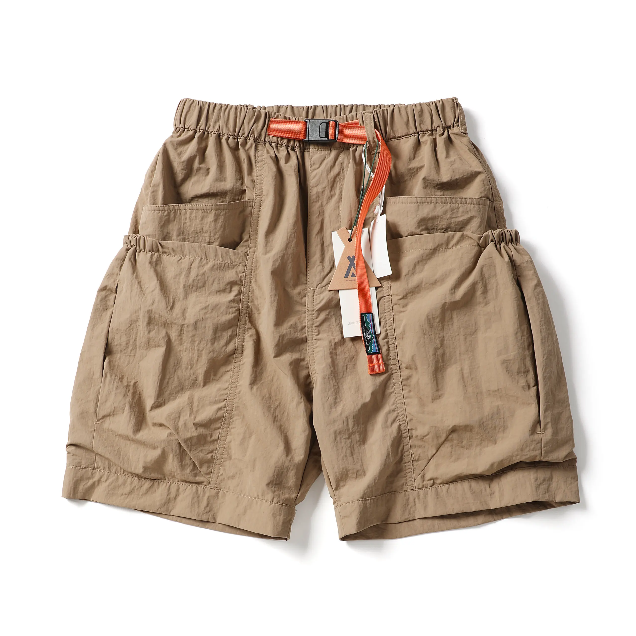 26SS Japanese Retro Functional Nylon Quick-Dry Cargo Shorts for Men Summer Multi-Pocket Fishing Loose Fit Dopamine Outdoor Wear