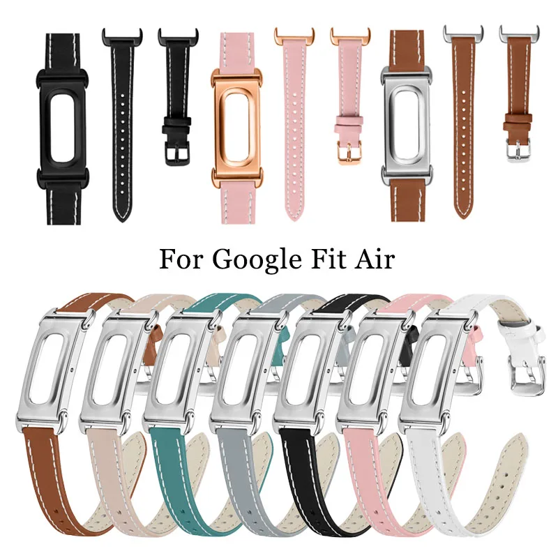 Premium Pointed‑Tip Leather Watch Strap for Google Fitbit Air Replacement Wrist Band Leather Bracelet Smart Watch Accessories