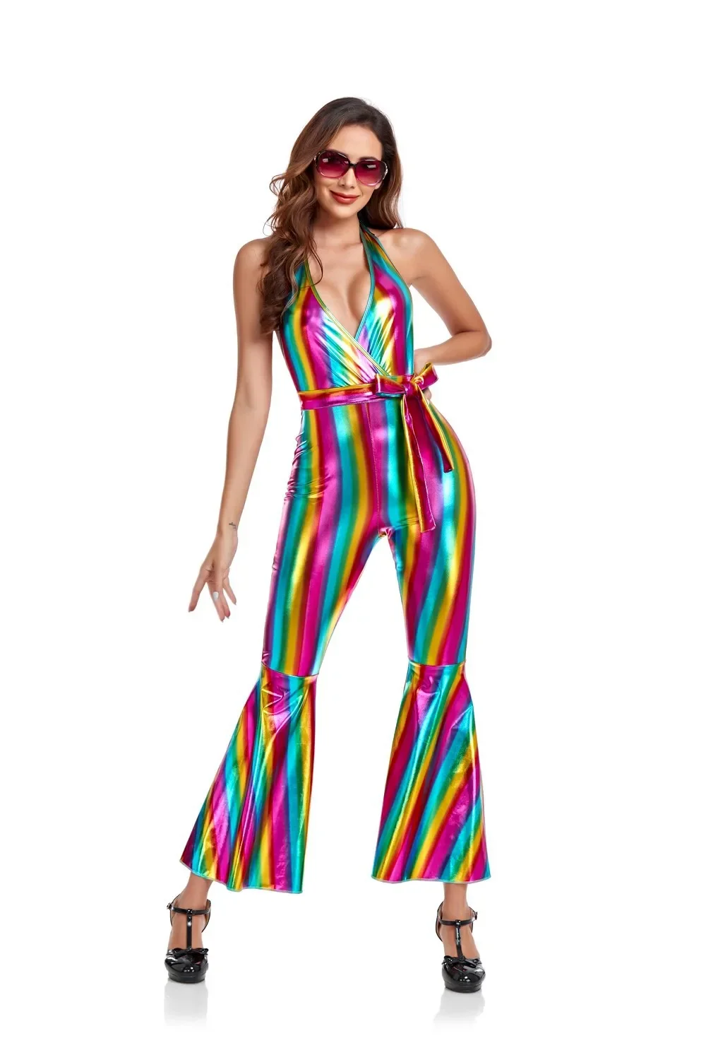 Halloween Retro 60s And 70s Disco Hippie Singer Stage Costume