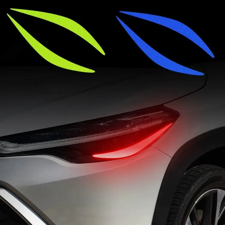 

1Pair Car Glow Stickers Waterproof Auto Headlight Decorative Decals Decors Car Hood Vehicle Vinyl Light Eyebrow Glow-in-the C8Y9