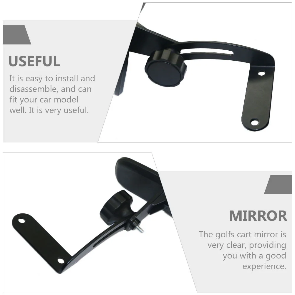 

1Set Adjustable Golfs Cart Mirror Clear Side Mirrors Safe Durable Professional Car Rearview Mirror Golfs Cart Supply