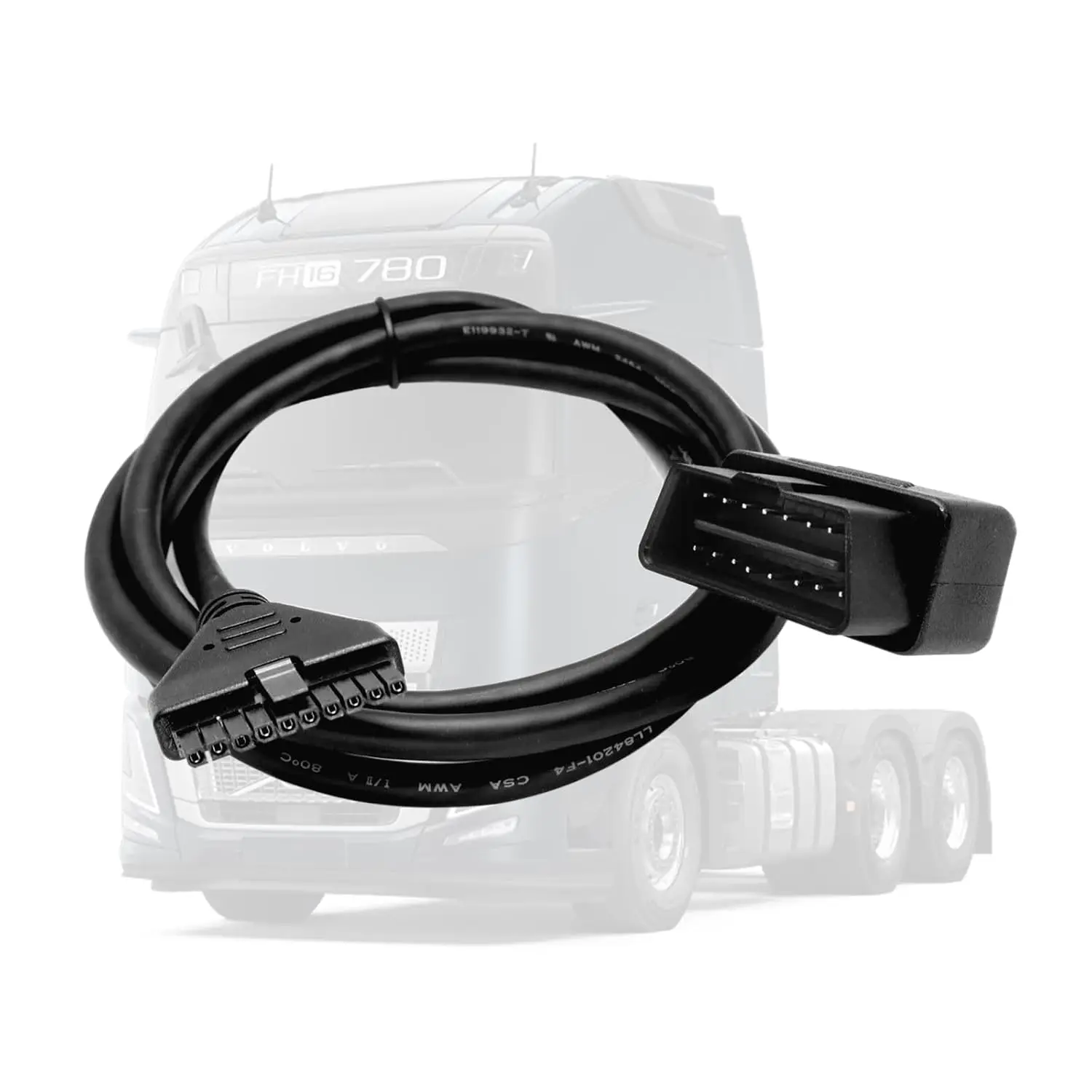 

OBD2 16 to 10 Pin Adapter, Compatible with PT30 ELD Logbook for Freightliner, Kenworth, Peterbilt, Westernstar Trucks