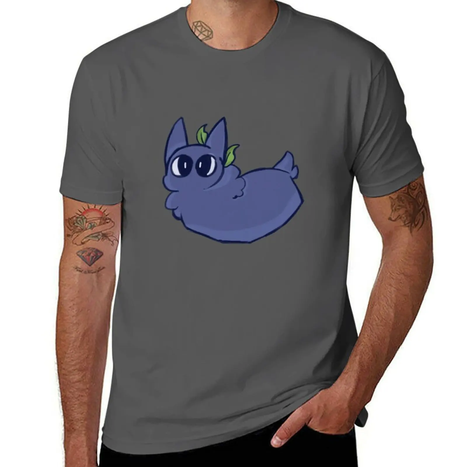 

cat (blueberry) blueberry A T-Shirt Large Size Basic Casual T-Shirt