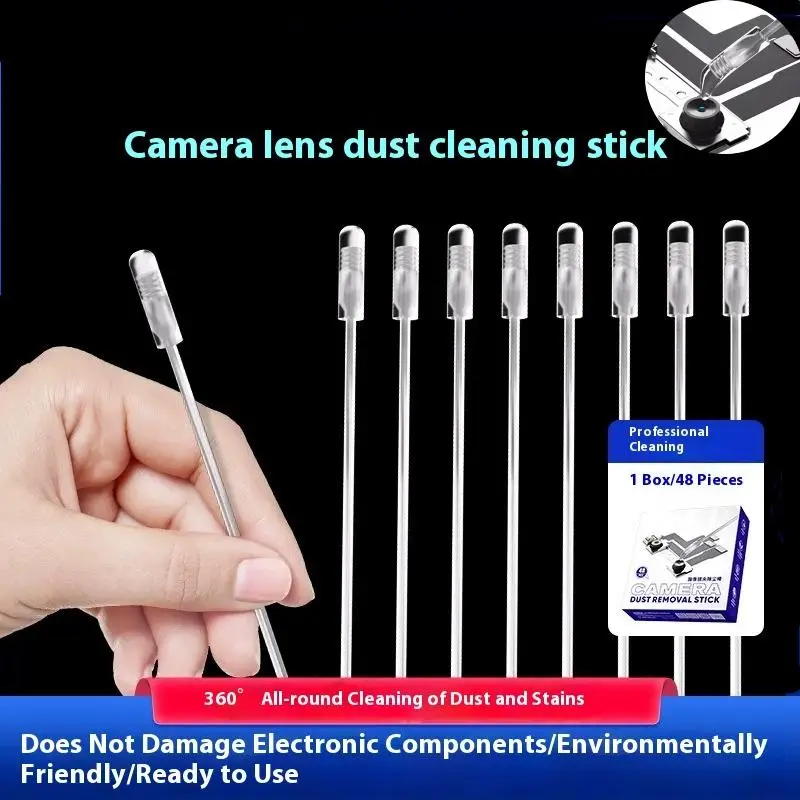 24/48 Camera Lens Dusting Stick Resin Synthetic Stick Dust Fingerprint Removal for Phone Lens Screen Portable Cleaner Disposable