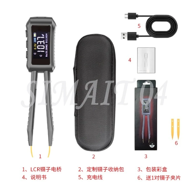 ZT-MD1 High Precision Digital Smart Tweezers ESR LCR Tester Capacitance Resistance Inductance Multimeter