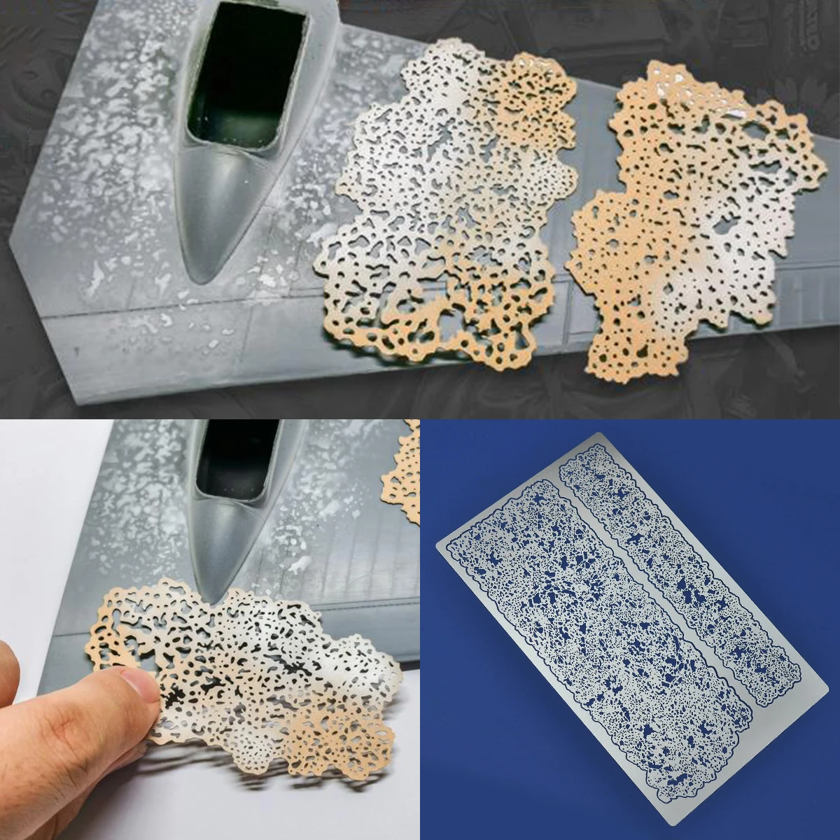 Scale Model Kit Painting Tools Reusable Metal Hollow Airbrush Stencil Spray Mask Weathering Peeling Heavy Weathering Multi-Scale