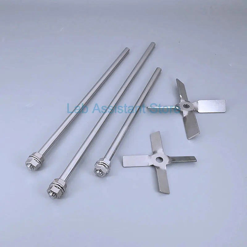 1pcs Laboratory Diameter 40-120mm Stainless Steel Cross-Type Stirring Blade Mixing Paddle & Length200-500mm Dispersion Rod