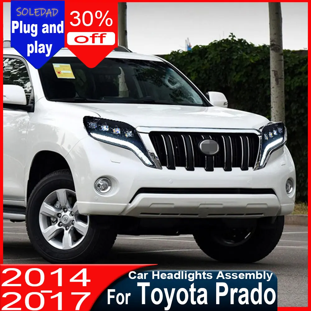 Car Headlight For Toyota Prado lc150 2014-2017 new style LED Head Lamp Upgrade DRL Dynamic Signal Lamp Front light Assembly