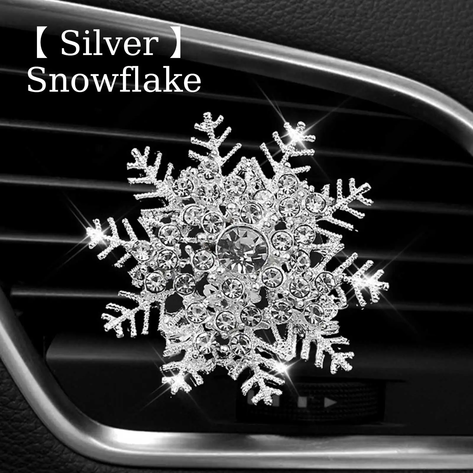 Water Drill Snowflake Car Air Conditioning Outlet Perfume Clip Car Perfume Interior Accessories Christmas Fragrance Decorations