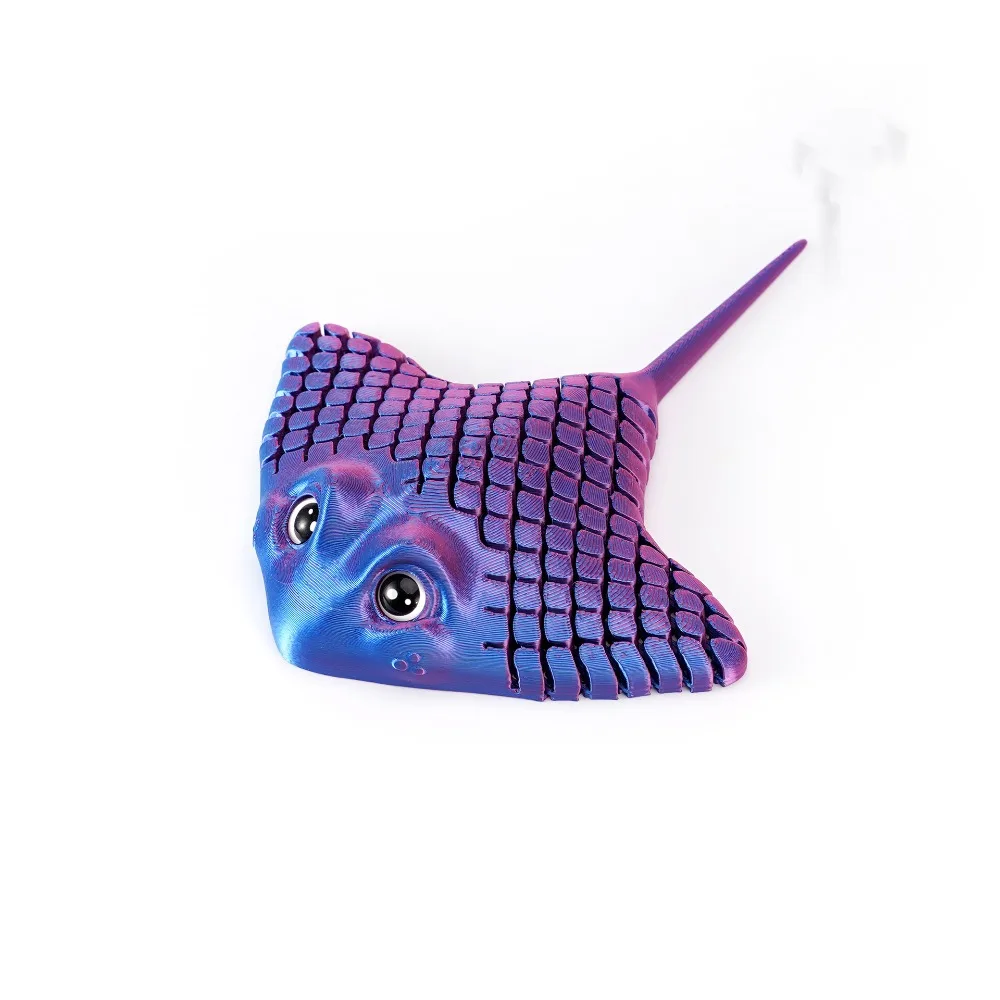 Plastic 3D Printed Aquatic Animal Figurine Multi-jointed Movable Bionic Manta Ray Stingray 10 Colors