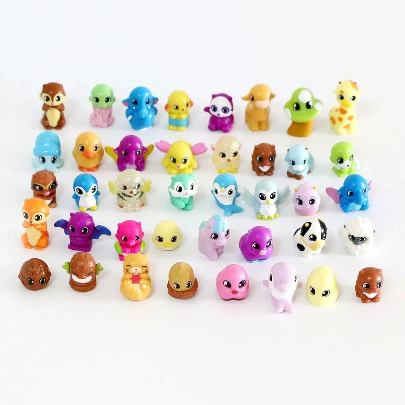 20pcs Kawaii Cute Mini Magic Forest Animals Figure Hard ABS Cake Figurine Potted Plants Decoration Model Toy Gift for Kid Child