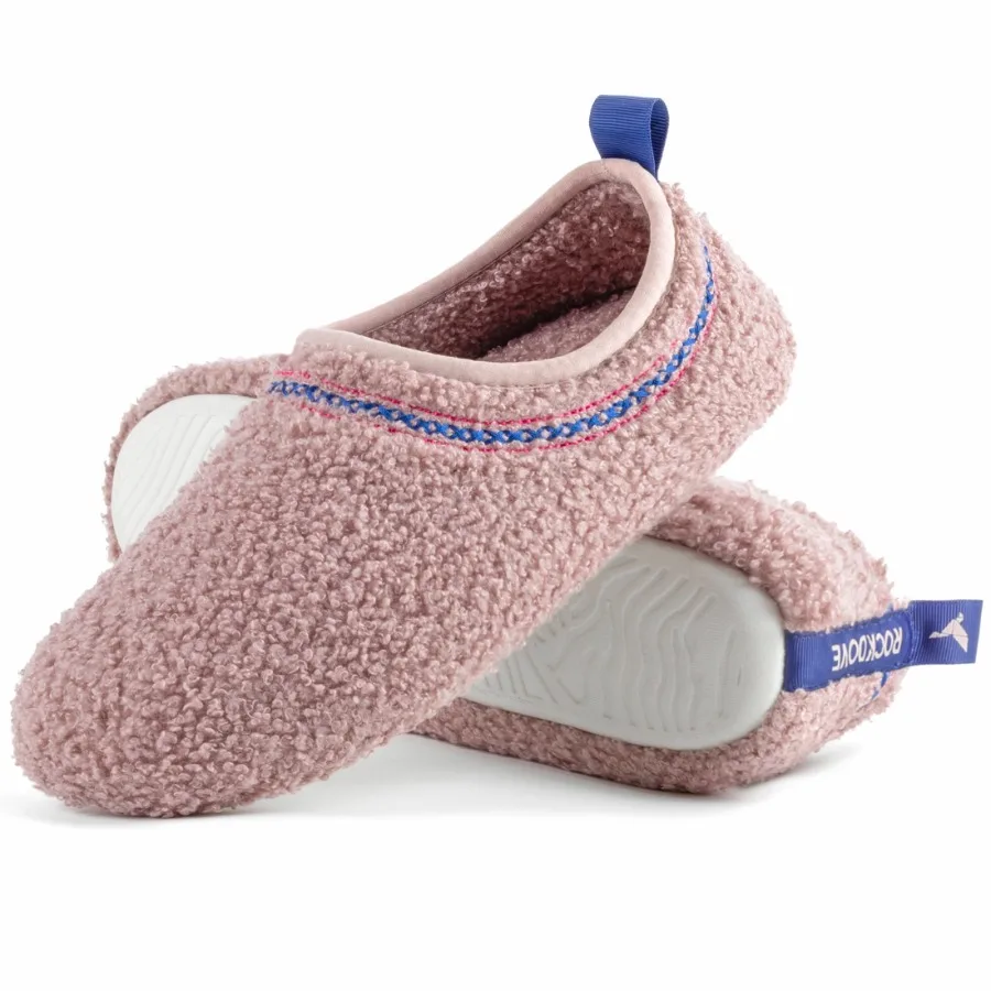 Women's Cozy Teddy Fleece Memory Foam House Slippers