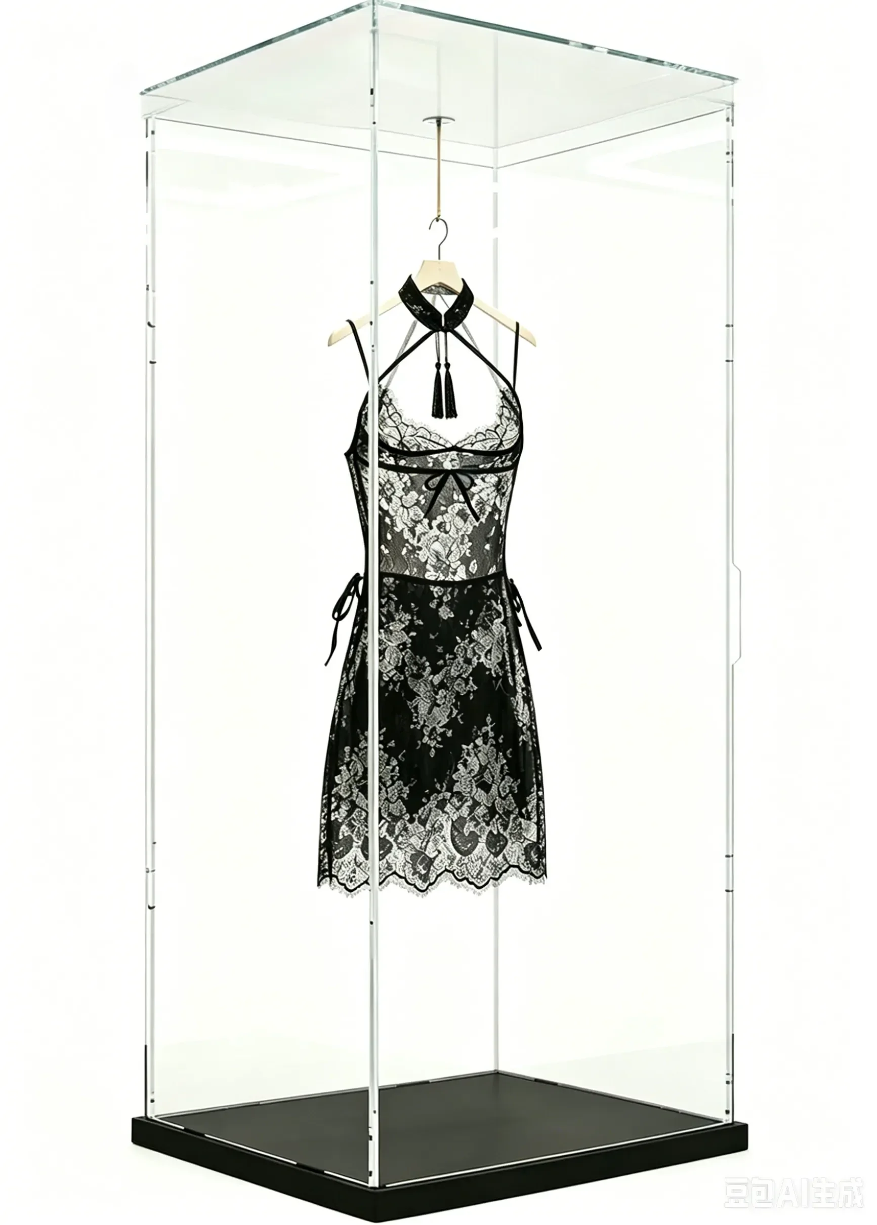 Acrylic Display Case for Sexy Lingerie, Showcase, Clear Display Box, Sexy Lingerie, 50x40x120cm, White/Black Base