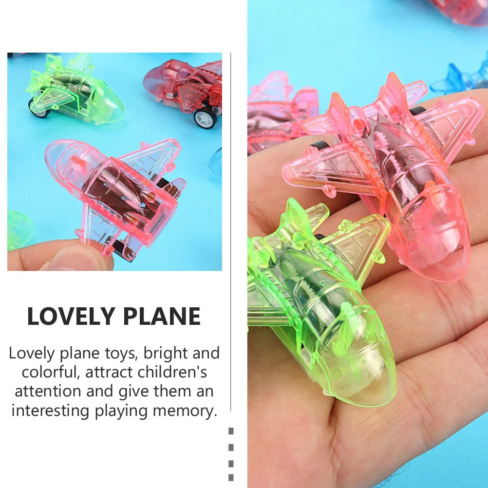 20 قطعة طائرة الاحتكاك السحب تصميم الرسوم المتحركة الشفافة للأطفال التنسيق بين اليد والعين التعليمية التراجع الطائرة الجمود #6