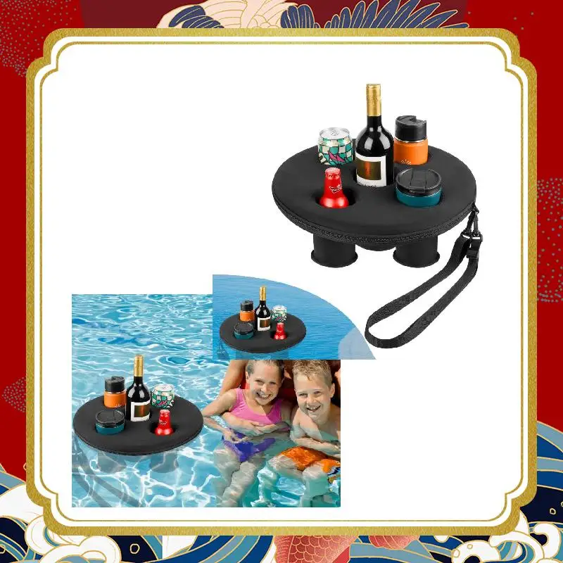 Floating Pool Cup Holder Pool Drink Float With 5 Holes Summer Floating Tray For Pool Parties Beach Spa Hot Tub Floating Tool