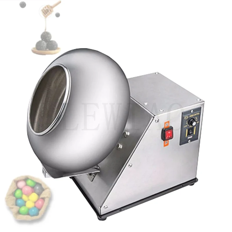 110v/220V Commercial Small Sugar Coating Polishing Machine Stainless Steel Comes With Heating Drying Food Processing Equipment 2