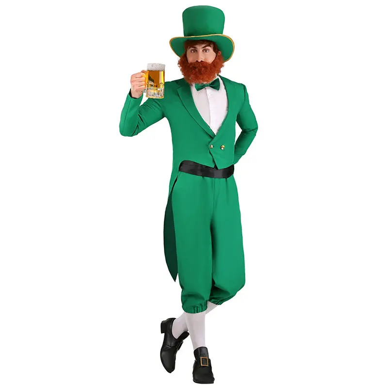 

Halloween Carnival Stage Performance Party Gathering Adult Men's Irish Lucky Fairy Cosplay Costume